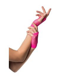 Pink fingerløse nethandsker kort