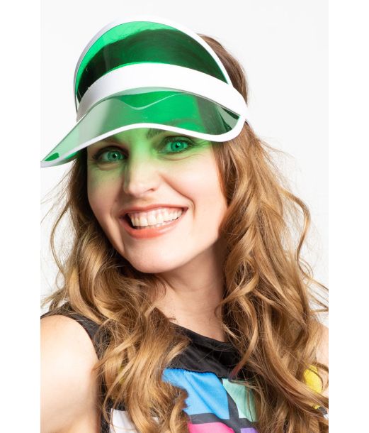 Grøn solskærm til 80er udklædningen.