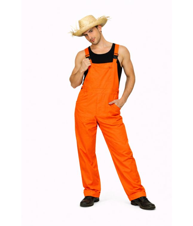 Neon orange overalls kostume