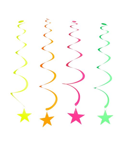 Neon loftspiraler, 12 stk