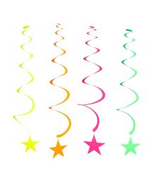 Neon loftspiraler, 12 stk