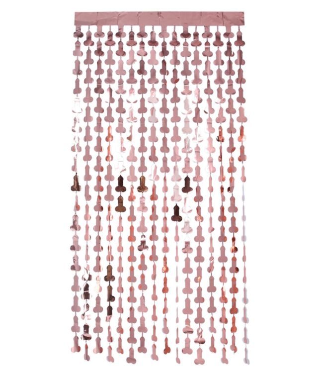 Foliegardin med penis, 190 x 91 cm.