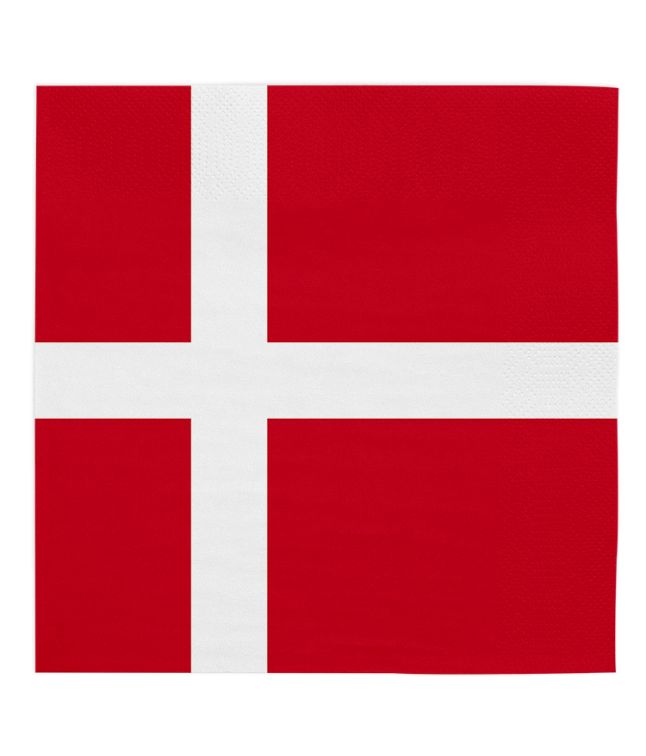 Danmark flag servietter, 20 stk
