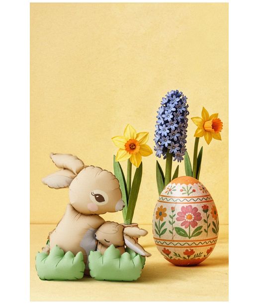 Stående kaniner folieballon, 51 X 60 cm