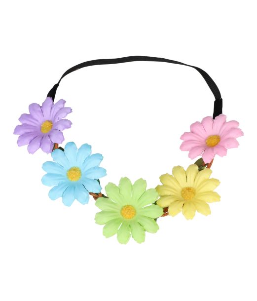 Hårbånd med blomster i pastelfarver