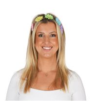 Hårbånd med blomster i pastelfarver