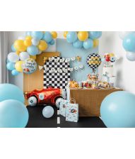 Happy Birthday racerbiler folieballon, 35 cm