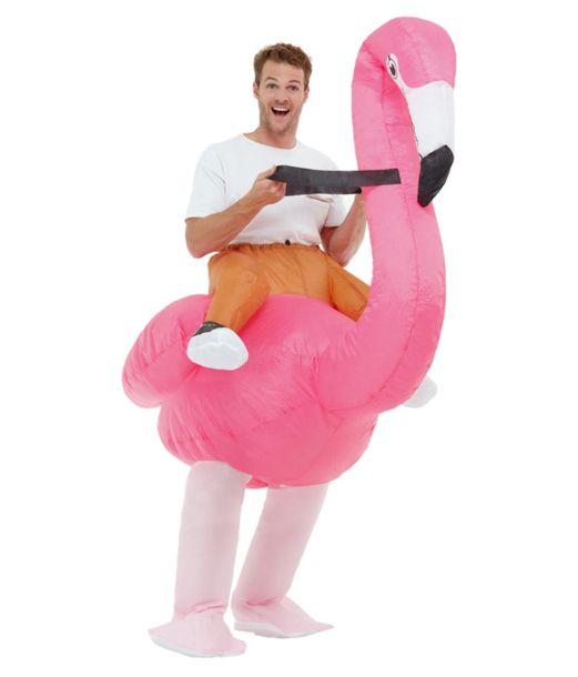 Oppustelig flamingo kostume