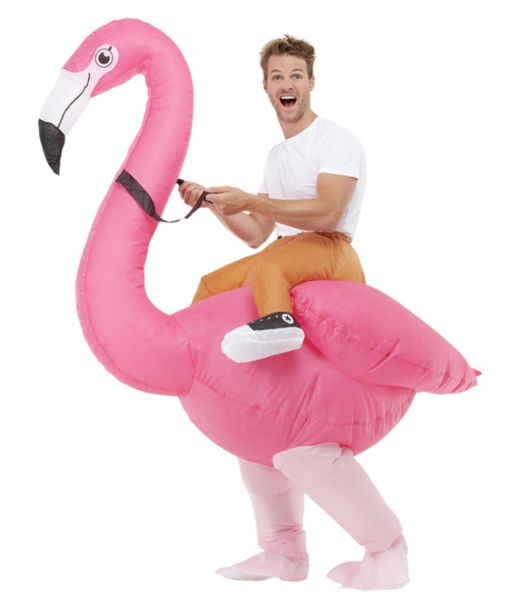Oppustelig flamingo kostume