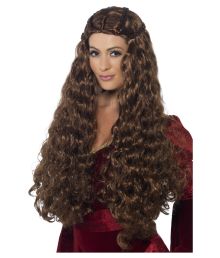 Brun middelalder prinsesse paryk