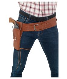 Bælte med revolverhylster, brunt