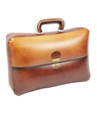 Oppustelig brun læder mappe