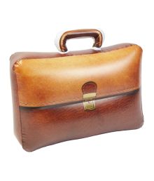 Oppustelig brun læder mappe