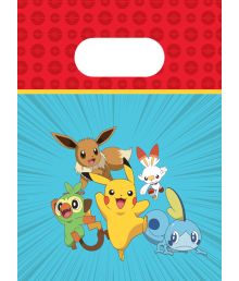 Pokemon party poser i papir, 4 stk