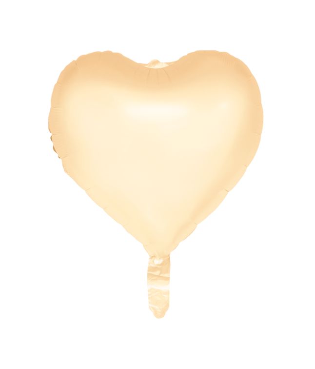 Gul pastel hjerte folieballon, 46 cm
