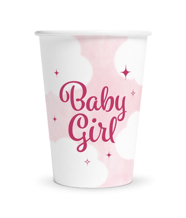 Baby Girl papkrus, 8 stk til babyshower.