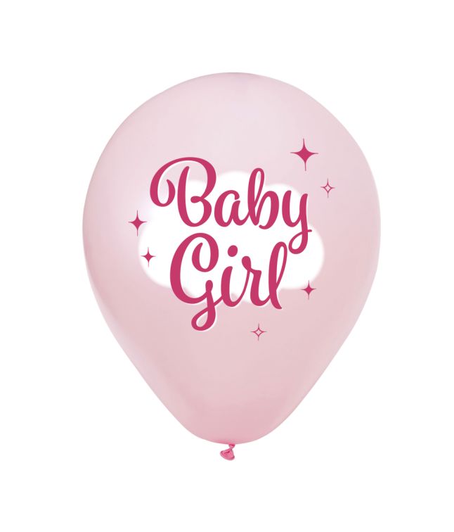 Baby Girl latex balloner, 8 stk