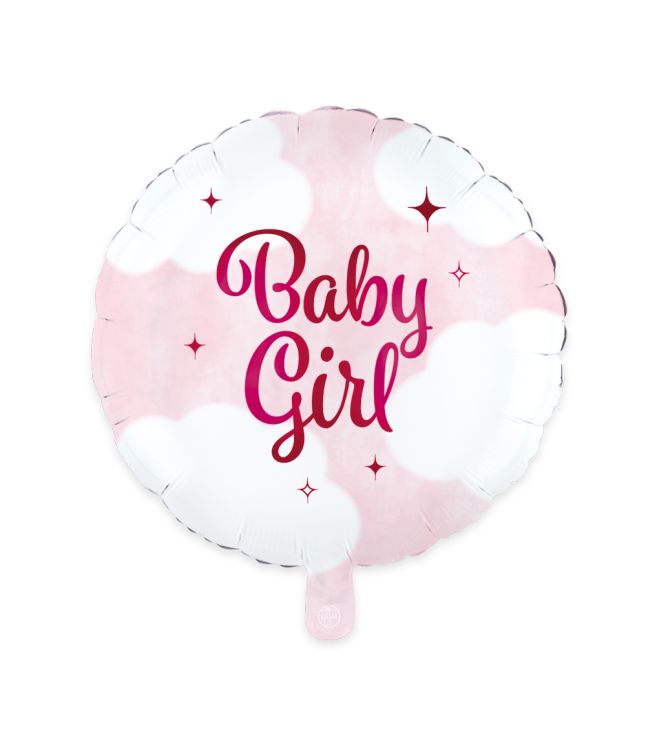 Baby Girl folieballon, 46 cm. Til barnedåb og babyshower.