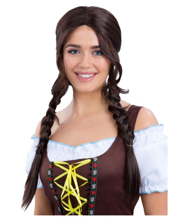 Tyrolerpige paryk til Oktoberfesten