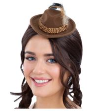 Brun mini tyrolerhat 