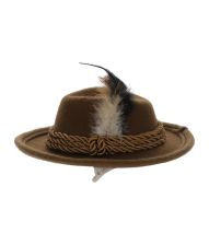 Brun mini tyrolerhat 