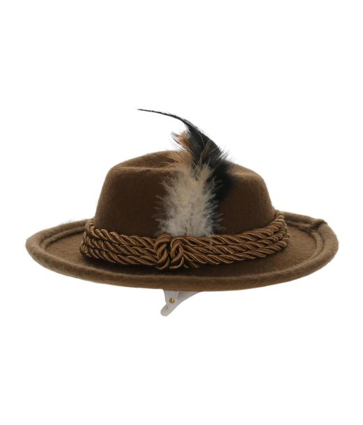 Brun mini tyrolerhat 