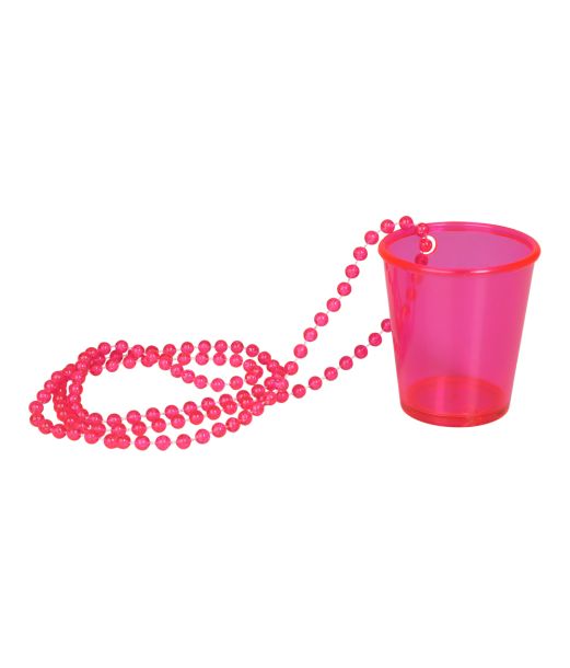 Pink shotglas i kæde, 1 stk