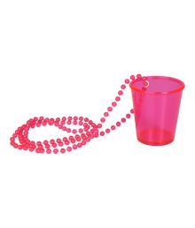 Pink shotglas i kæde, 1 stk