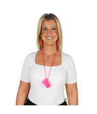 Pink shotglas i kæde, 1 stk