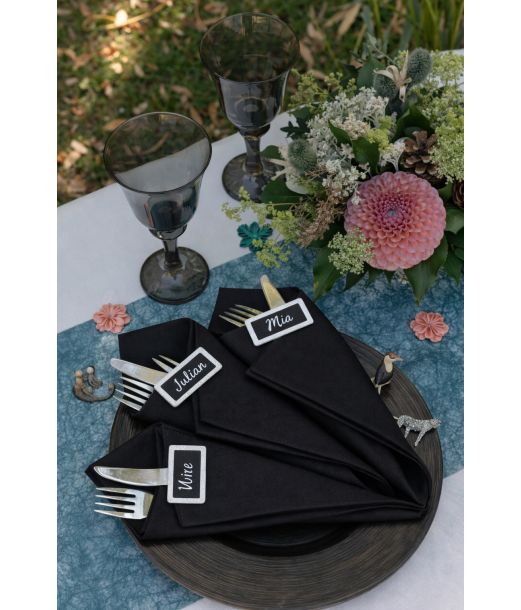 Sølv bordkort tavle, 12 stk