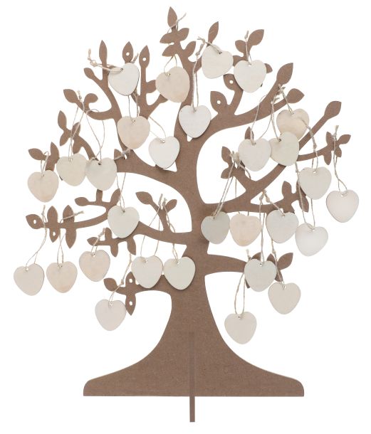 Ønsketræ med hjerter, 48 x 40 cm