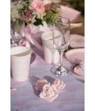 Lyserøde små pynte roser, 9 stk