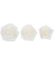 Hvide pynte roser Ø 5,5 x 7 cm