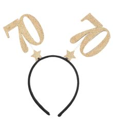 70 års hårbøjle guld glimmer