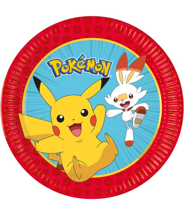 Pokemon paptallerken 23 cm 8 stk