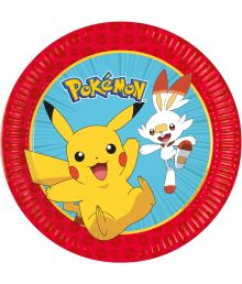 Pokemon paptallerken 23 cm 8 stk