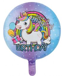 Enhjørning Magical Birthday folieballon, 46 cm
