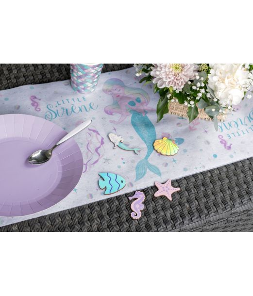 Havfrue bord deko i træ, 10 stk