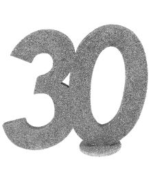 30 års borddekoration i sølv glimmer