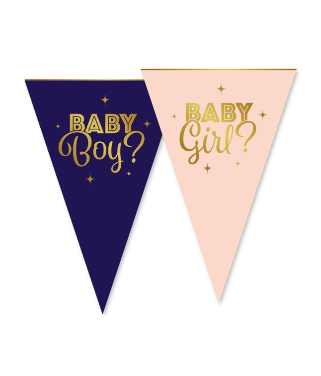 Vimpelguirlande Boy or Girl, 6 m