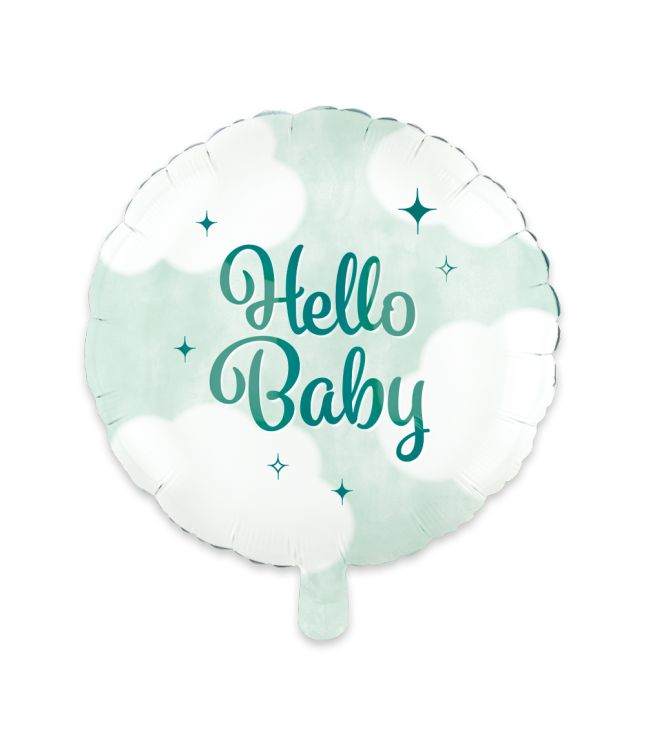 Hello Baby folieballon, mint 46 cm
