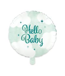 Hello Baby folieballon, mint 46 cm
