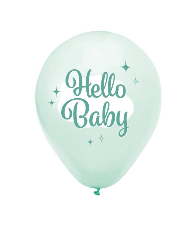 Hello Baby balloner, mint 8 stk