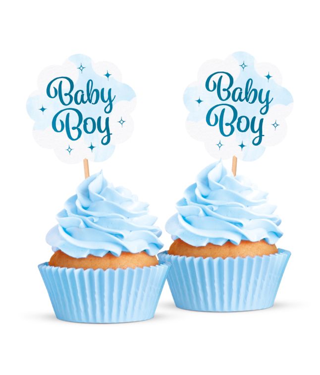 Baby Boy kagepynt, 12 stk