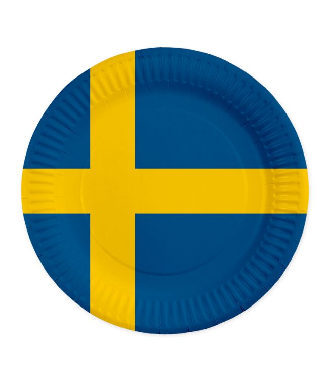 Sverige paptallerken, 8 stk