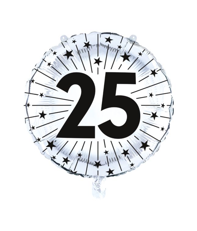 Sølv 25 år folieballon, 46 cm