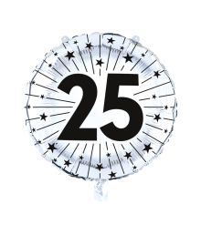 Sølv 25 år folieballon, 46 cm