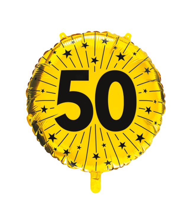 Guld 50 år folieballon, 46 cm