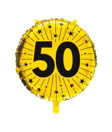 Guld 50 år folieballon, 46 cm