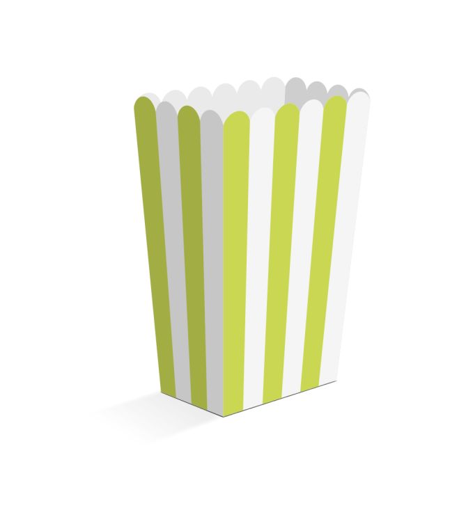 Lime og hvid stribede snack bokse, 8 stk